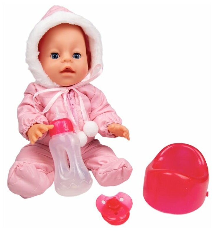 Развивающая игрушка для девочки кукла пупс Yale Baby с аксессуарами в зимней одежде, рост куклы 30 см, YL1953K-U