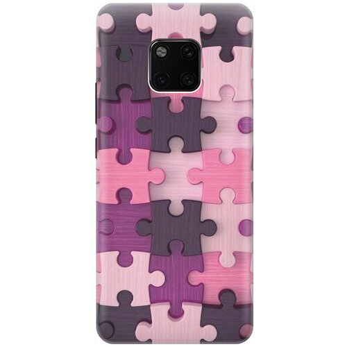 фото Gosso ультратонкий силиконовый чехол-накладка для huawei mate 20 pro с принтом "сиреневый паззл"