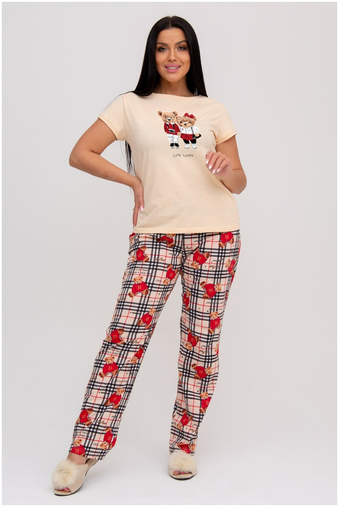 Пижама с брюками Modellini 1563 мишки Teddi, размер 54 - фотография № 1