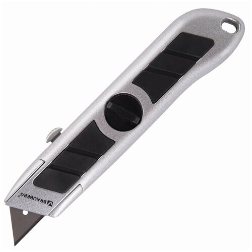 Нож универсальный мощный BRAUBERG Professional 6 лезвий в комплекте фиксатор металл, 2 шт