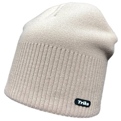 фото Шапка женская трикотажная зимняя демисезон / цвет кофейный triks