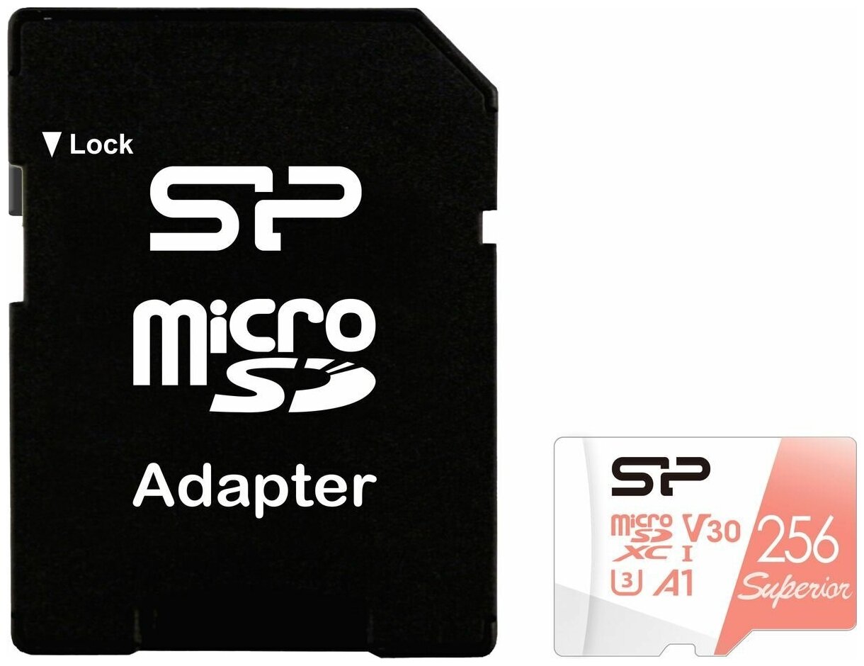 Sp256gbstxdv3v20sp microSD 256GB Silicon Power Superior A1 microSDXC Class 10 Uhs-i U3 100/80 Mb/s .