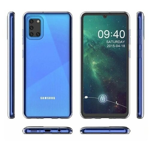 фото Чехол силиконовый для samsung galaxy a31 прозрачный full cover