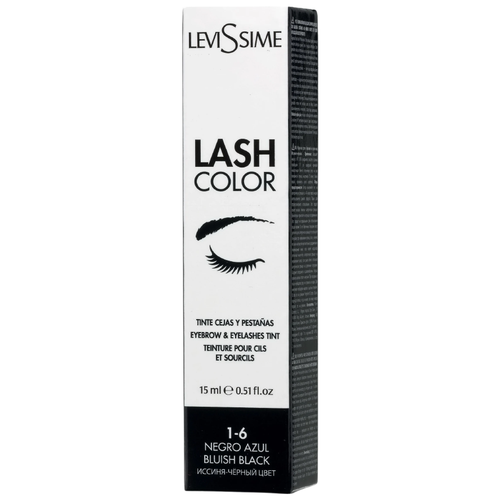 Levissime Краска для бровей и ресниц LASH COLOR 15 мл, 1.6, иссиня-черный, 15 мл, 20 г, 1 уп. levissime набор для окрашивания бровей lash color kit 105 мл