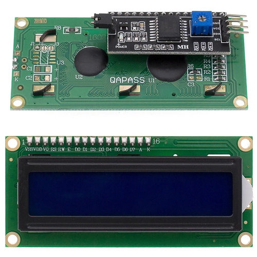 LCD1602A дисплей 16x2 с адаптером I2C синяя подсветка / совместим с Arduino IDE Ардуино проекты