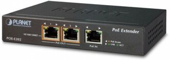 PoE расширитель Planet POE-E202 1-Port 802.3at PoE+ to 2-Port 802.3af/at Gigabit PoE Extender