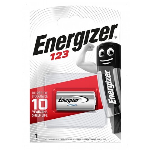 Батарейка Energizer Lithium CR123 3V, 1шт элемент питания energizer lithium cr2032