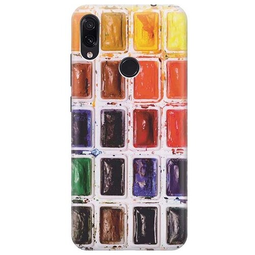 фото Ультратонкий силиконовый чехол-накладка для xiaomi redmi note 7 / note 7 pro с принтом "палитра красок" gosso