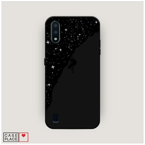 фото Чехол силиконовый матовый samsung galaxy m01 скалолаз в космосе case place