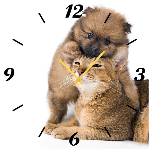 фото Svs настенные часы svs 3502082 песик и кот