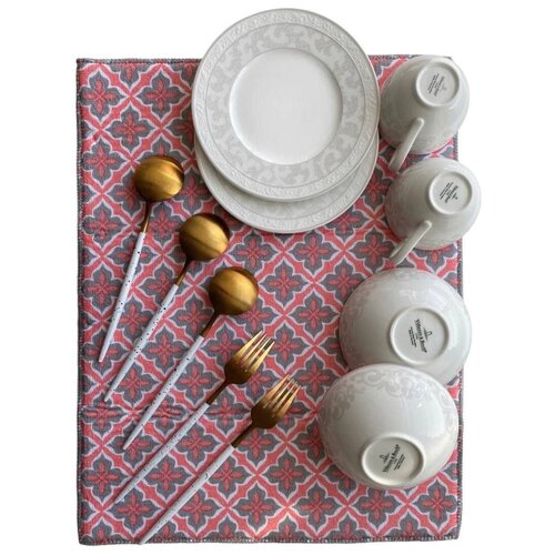 фото Набор для кухни: коврик для сушки посуды 38х50 из микрофибры и 2 универсальные салфетки для уборки homy mood