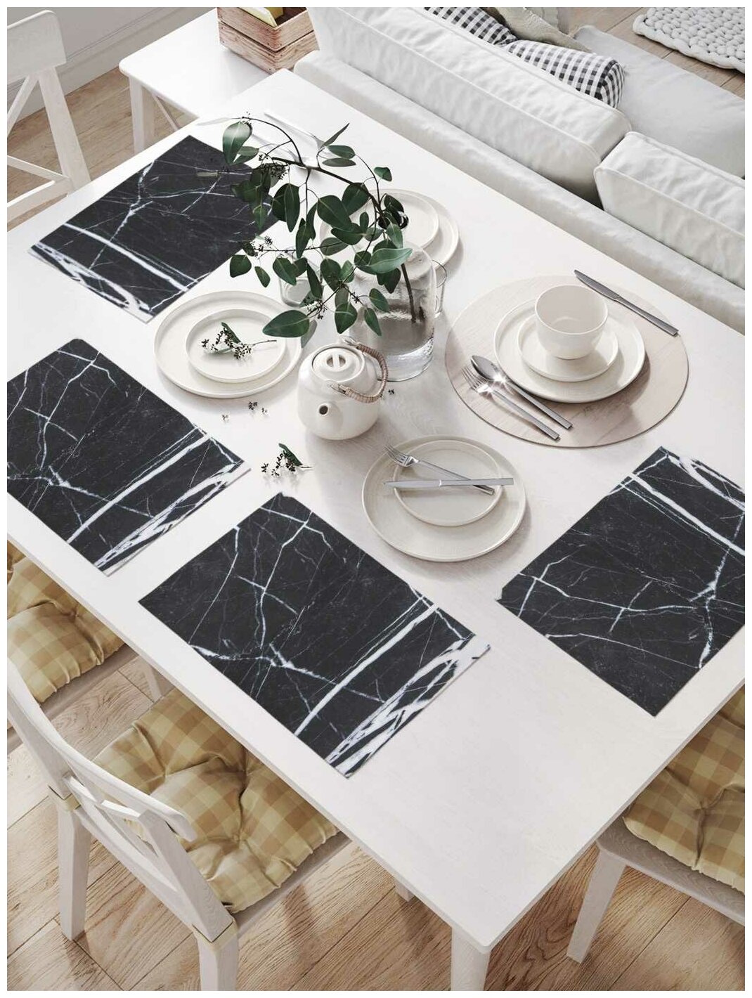 Комплект салфеток JoyArty "Штрихи на мраморе" для сервировки стола (32х46 см 4 шт