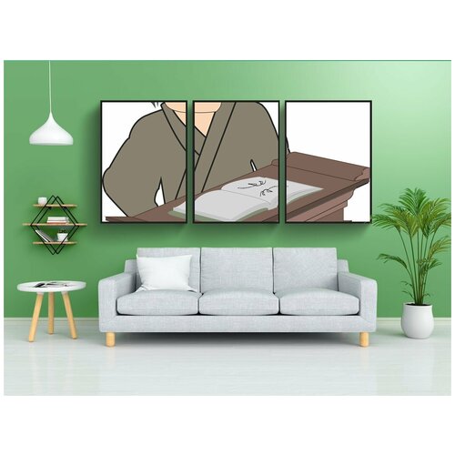 фото Набор модулных постеров для интерьера "изучение, учить, книга" 60x90 см. в тубусе, без рамки lotsprints