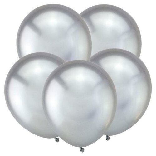 фото Шар латексный 12" зеркальные шары, хром, серебро, набор 50 шт. веселуха