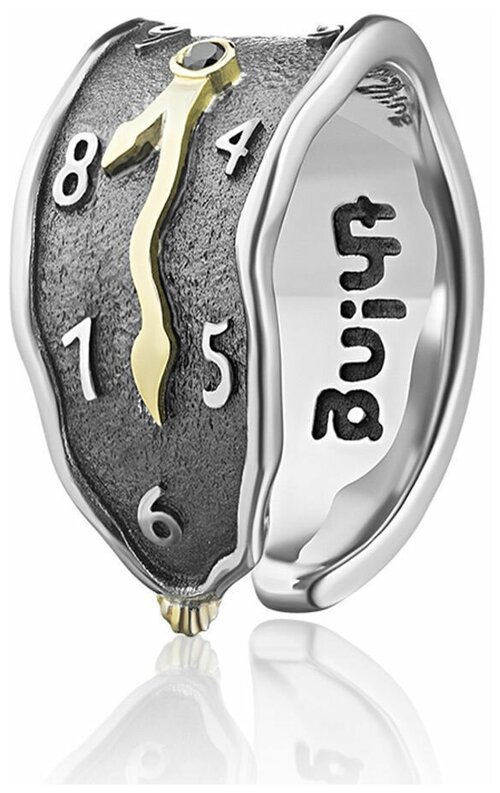 Кольцо Thing Jewelry, серебро, 925 проба, родирование, размер 18.5, черный, серебряный