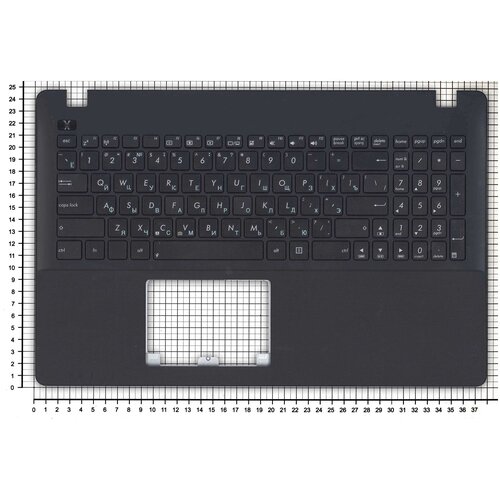 Клавиатура (топ-панель) для ноутбука Asus X550 черная с черным топкейсом шлейф матрицы для ноутбука asus x550va x550ca x550cc
