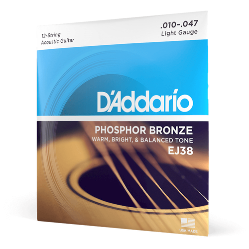 Набор струн D'Addario EJ38, 1 уп. струны для 12 струнной гитары мозеръ 12ap10 10 47