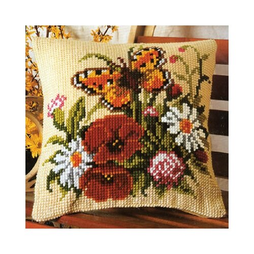 фото Набор для вышивания vervaco 1200 подушка pn-0008548 (496) полевые цветы 1 шт.