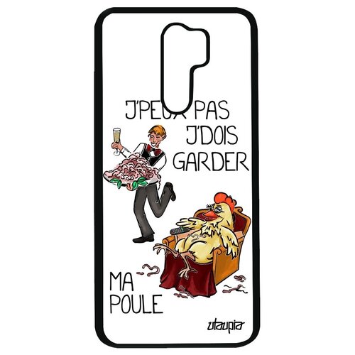 фото Необычный чехол для мобильного // xiaomi redmi 9 // "не могу - у меня курица!" пародия карикатура, utaupia, белый