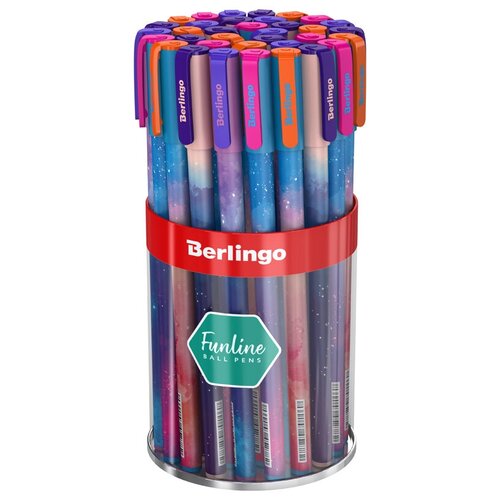 Ручка шариковая Berlingo Funline. Universe (0.7мм, синий цвет чернил, рисунок на корпусе) 36шт. (CBp_07290)