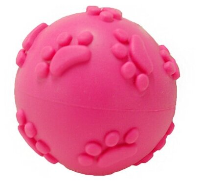 Homepet Игрушка для собак Мяч с рисунком лапки с пищалкой, термопластик 6см 70101, 0,059 кг