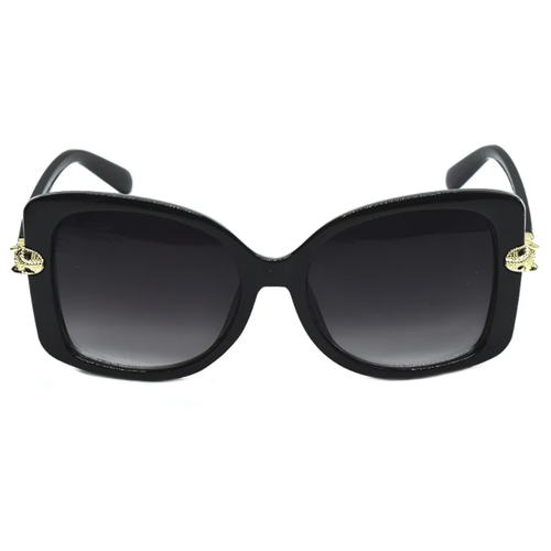 фото Солнцезащитные очки , бабочка, оправа: пластик, градиентные, с защитой от уф, для женщин, черный нет бренда