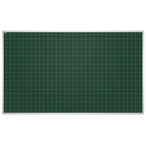 фото Доска для мела 2x3 магнитная 85*100 см, зеленая, в клетку, алюминиевая рамка, education (tku8510k)