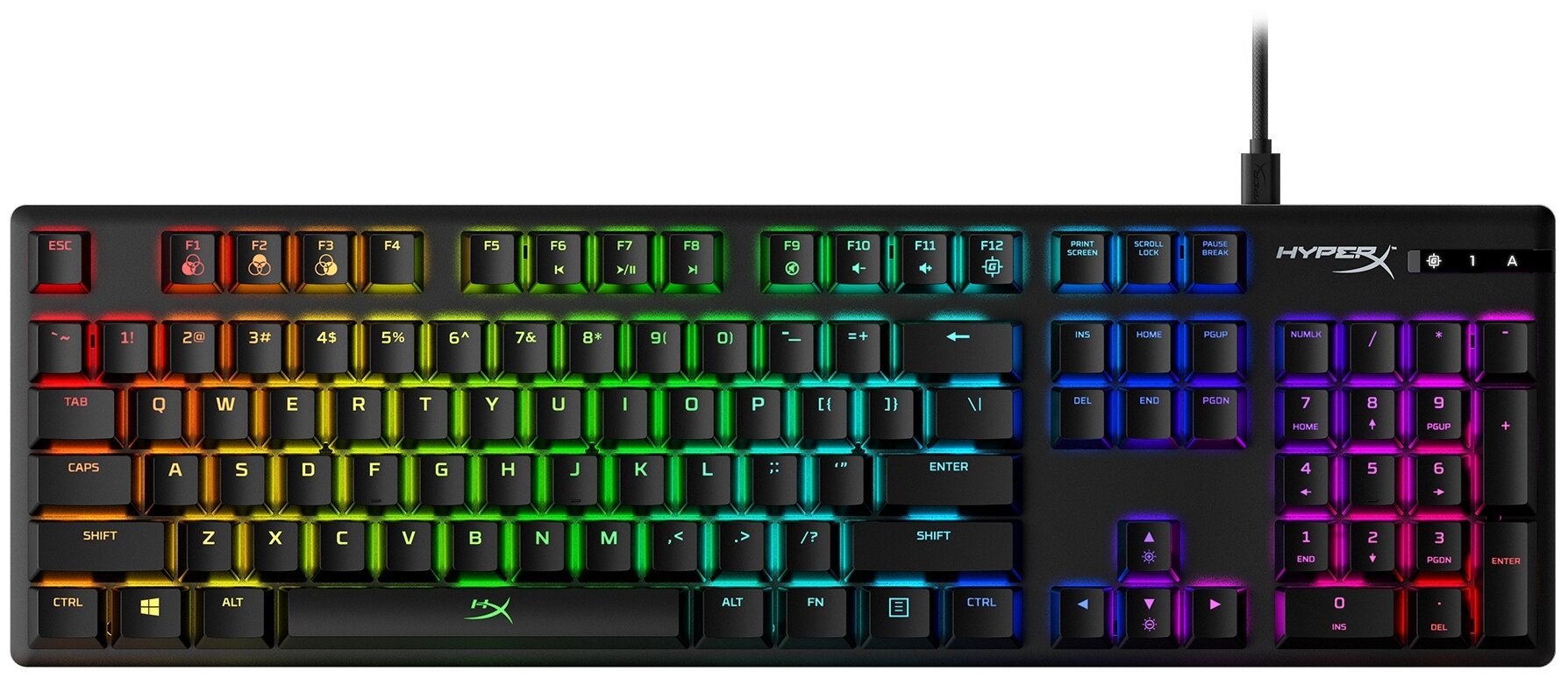 Игровая клавиатура HyperX Alloy Origins HyperX Blue, черный, кириллица+QWERTY