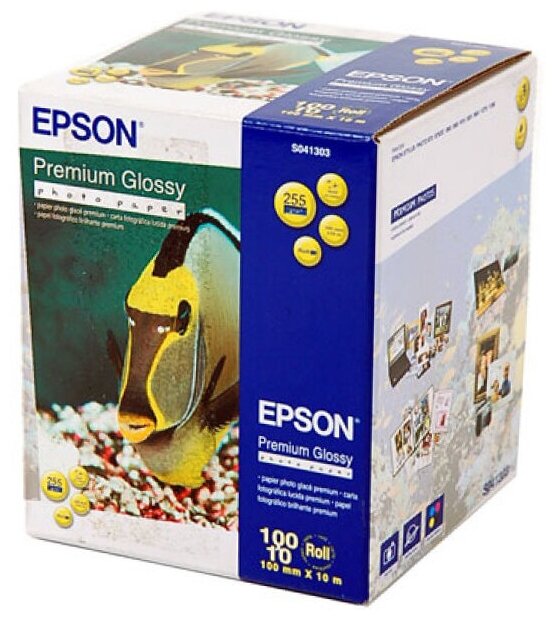 Бумага EPSON Premium Glossy Photo 10 см, 255 г/м2, 10 метров, C13S041303