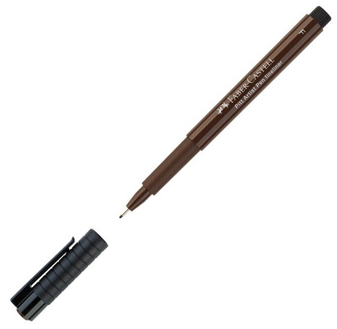 Ручка капиллярная Faber-Castell "Pitt Artist Pen Fineliner F" цвет 175 темная сепия, 0,5мм, 10 шт.