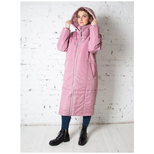 фото Куртка для беременных зимняя мамуля красотуля руби серо-розовая 52
