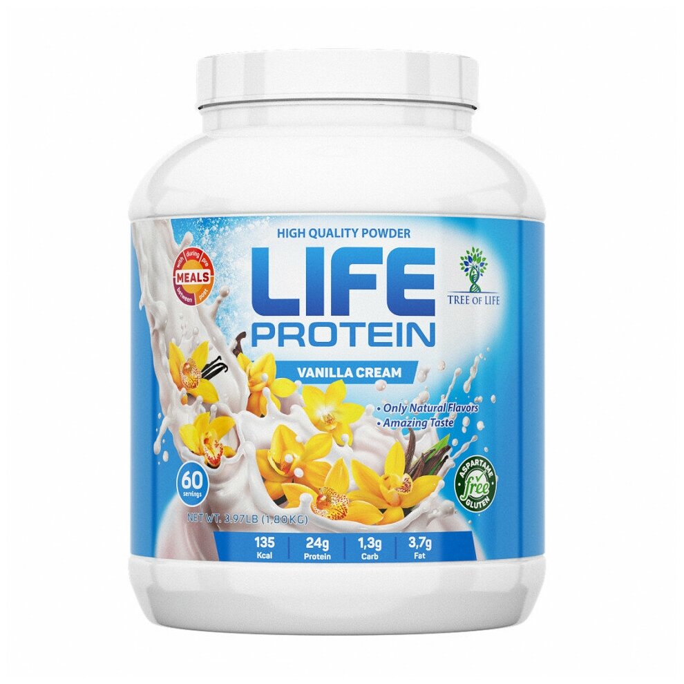 LIFE Protein 1800 gr, 60 порции(й), ваниль