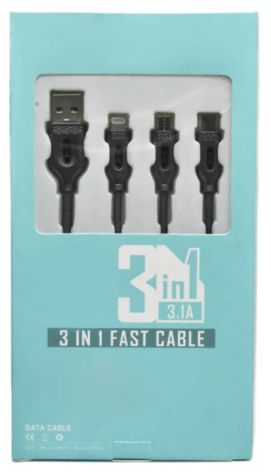 Кабель для зарядки 3 в 1 ( lightning , microUsb , type-c )