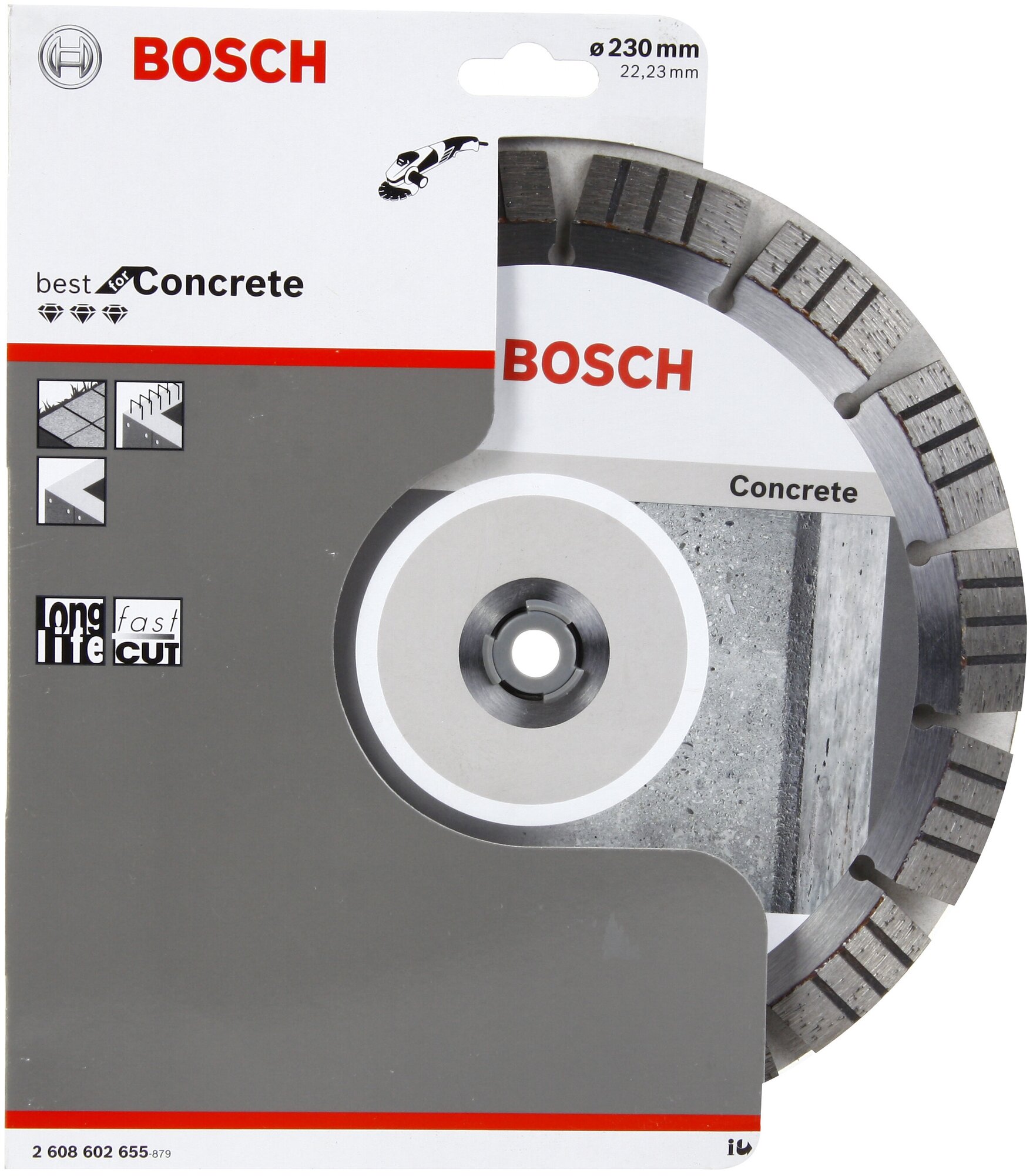 Диск алмазный отрезной BOSCH Best for concrete 2608602655