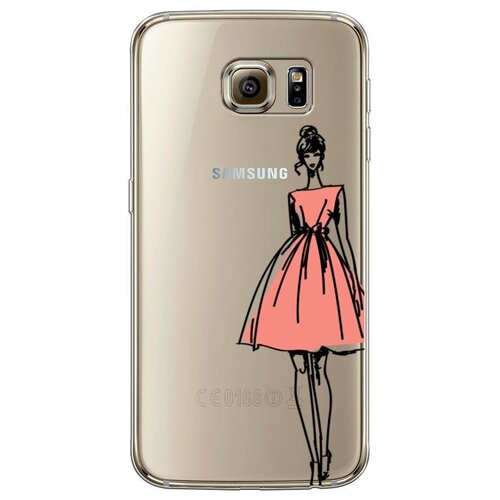 фото Силиконовый чехол "эскиз девушка в платье" на samsung galaxy s6 edge / самсунг галакси с 6 эдж case place