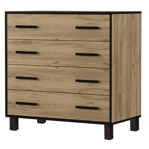 Комод Ивару Лофт-8 Дуб крафт золотой/черный на пластиковых опорах