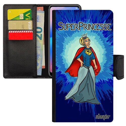 фото Защитный чехол-книжка для телефона // xiaomi mi 8 // "суперпринцесса" герой юмор, utaupia, синий