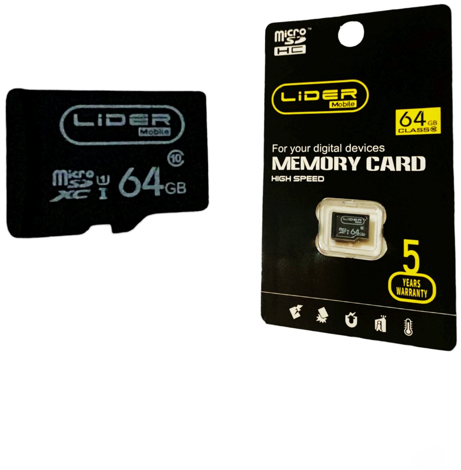 Карта памяти Мемори Карт SDMicro Class 10 / Memory Card Micro SD / 64 Gb / Черный