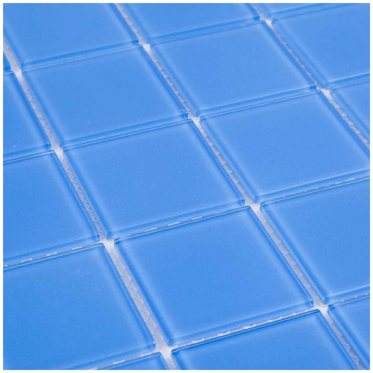 Стеклянная мозаика DAO-105-48-4. Размер 300х300мм. Толщина 4мм. Цвет синий/голубой. 1 лист. Площадь 0.09м2