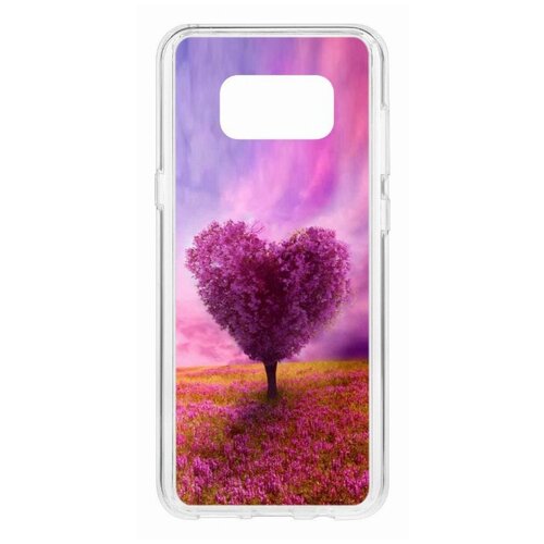 фото Чехол на samsung galaxy s8 plus kruche print pink heart/накладка/с рисунком/прозрачный/бампер/противоударный/ударопрочный/с защитой камеры кruче