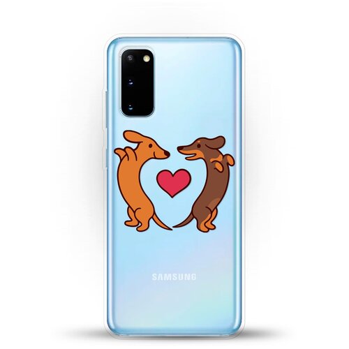 фото Силиконовый чехол love таксы на samsung galaxy s20 andy & paul