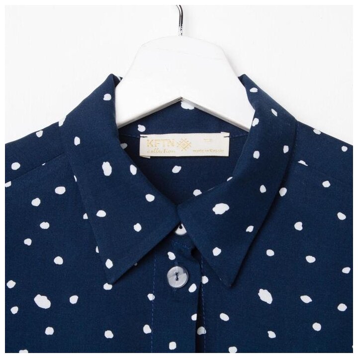 Рубашка (сорочка) женская KAFTAN «Горошек», цвет синий, размер 44-46 - фотография № 6