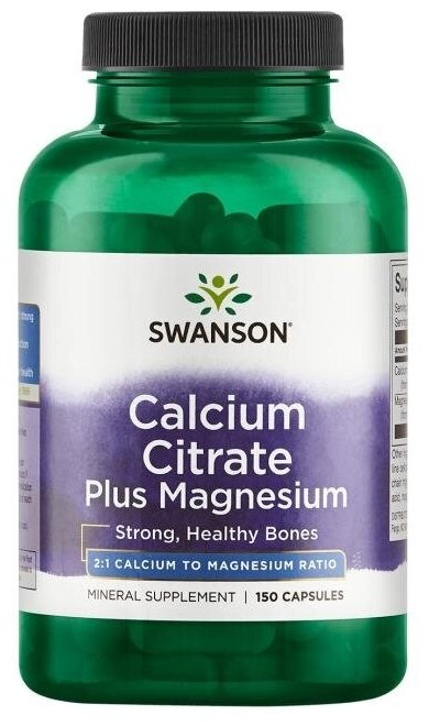 Swanson Calcium Citrate Plus Magnesium 150 капс.