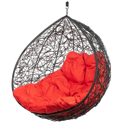фото Кресло подвесное ювимет "gemini promo", черное, без стойки, красная подушка