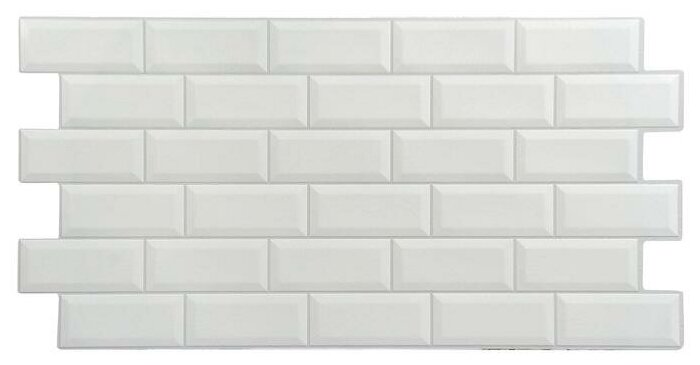 фото Панель ПВХ плитка Кабанчики белая 485х960