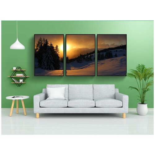 фото Набор модулных постеров для интерьера "горы, италия, зимний" 60x90 см. в тубусе, без рамки lotsprints