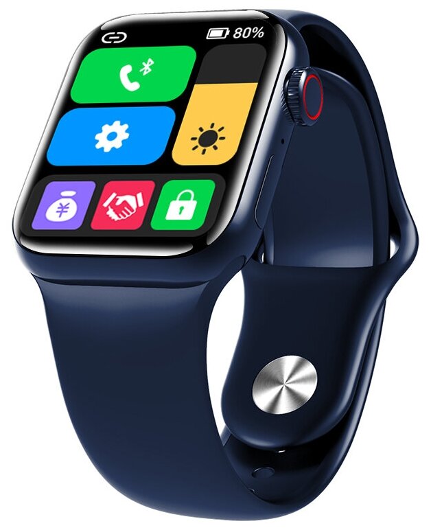 Умные часы Smart Watch M26 Plus Экран 1,75 дюйма, Беспроводная зарядка, Активное боковое колесико и кнопка (Синий)