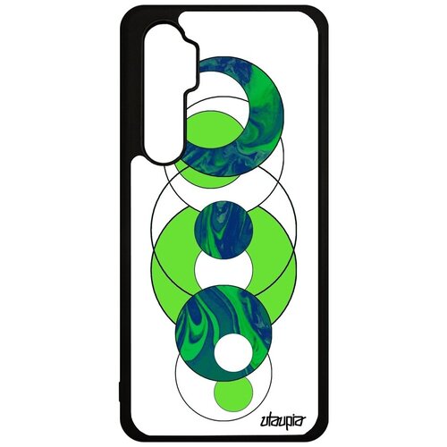 фото Красивый чехол на смартфон // xiaomi mi note 10 lite // "круги" сфера дизайн, utaupia, зеленый