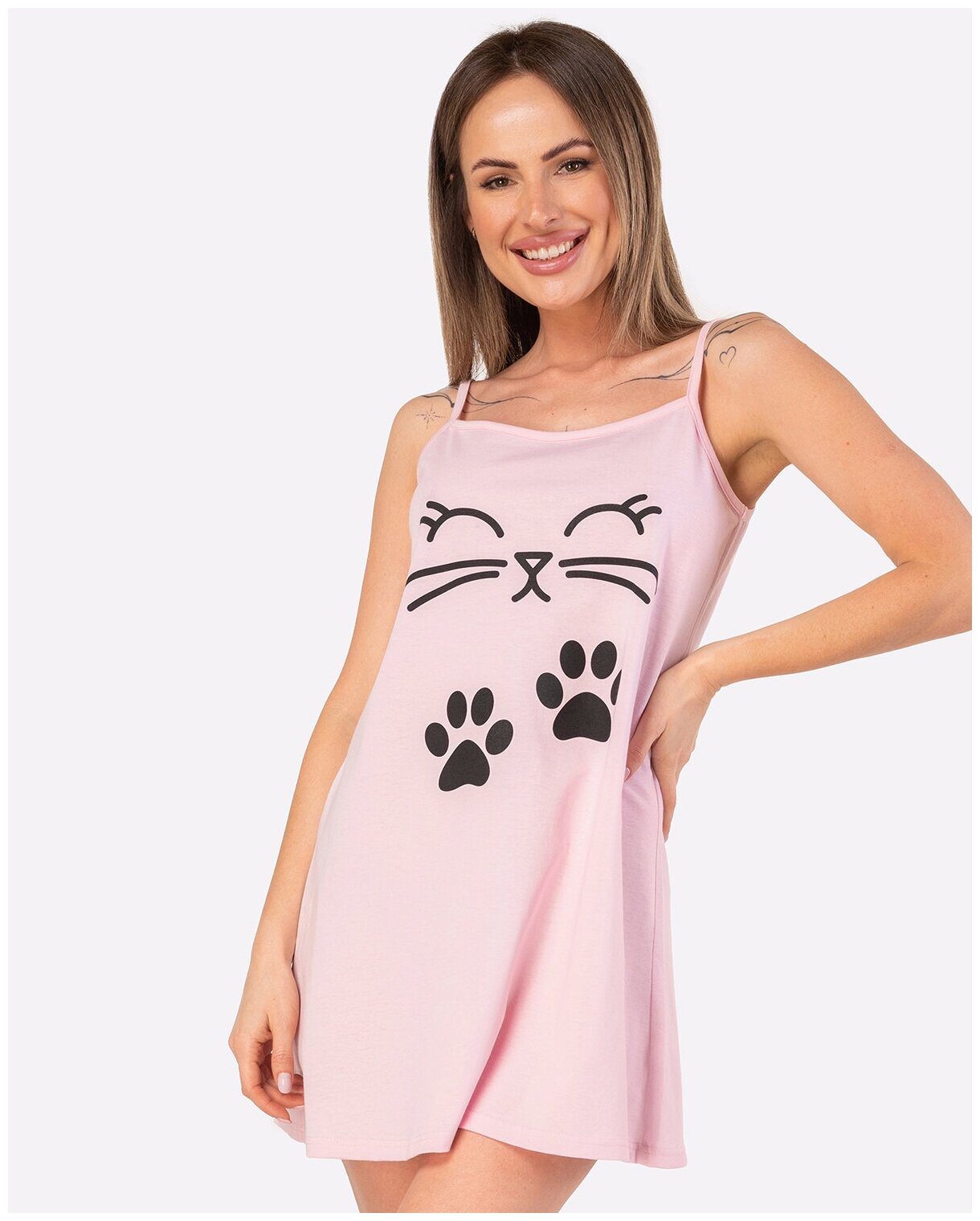 Сорочка женская HappyFox, HF004SP размер 50, цвет розовый