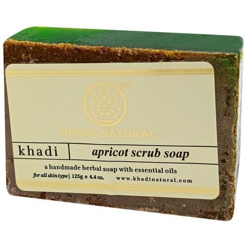мыло c углём soap khadi natural кади нэчерал 125г KHADI NATURAL Мыло-скраб абрикосом 125г